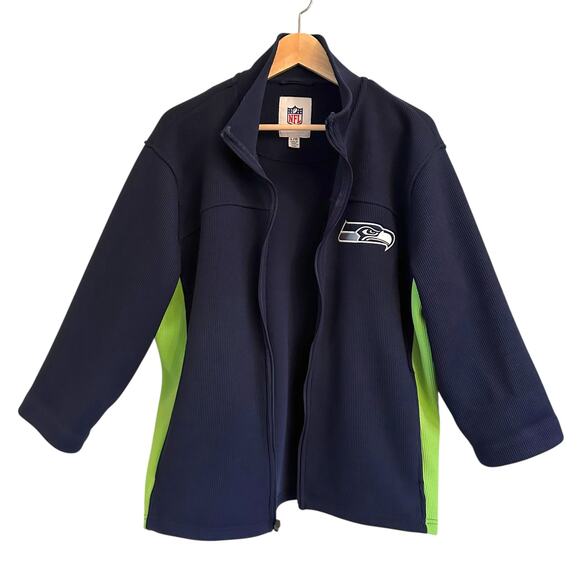 NFL Seahawks Knit Zip Jacket Size Large 3/4 Sleeve Womens - Picture 3 of 6